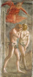 Adam en Eva verdreven uit het paradijs, ca. 1427 (na restauratie)